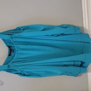 Sharagano Womens 3x Turquoise Blouse